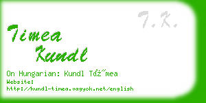 timea kundl business card